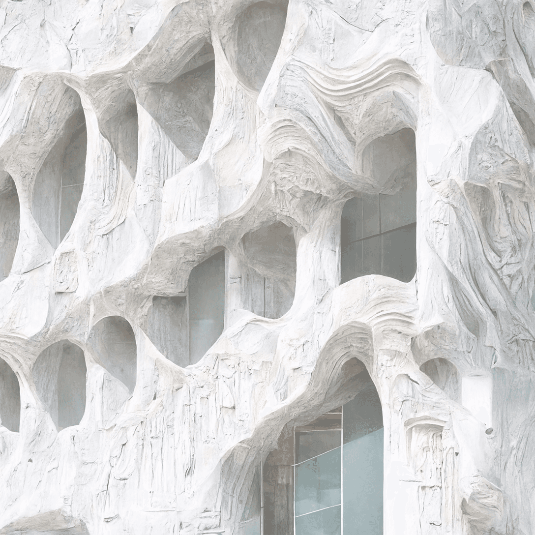 Organic white architectural structure